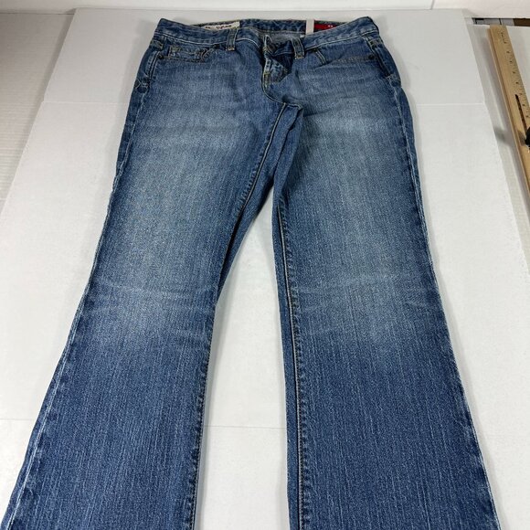 Express X2 Jeans Women's Measured 31x29 Slim Low Rise Boot Cut Blue Denim Tag 8 - Picture 1 of 16